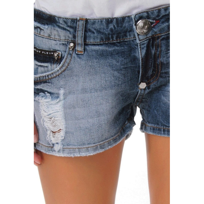 Женские шорты Philipp Plein голубые 5527-3