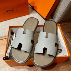 Чоловічі шльопанці Hermes сірі Z8562-1