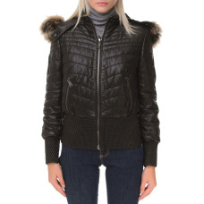 Женская кожаная куртка Philipp Plein черная 9264