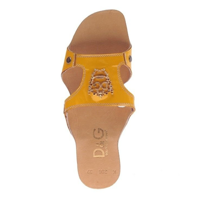 Женские шлепанцы Dolce&Gabbana желтые 206