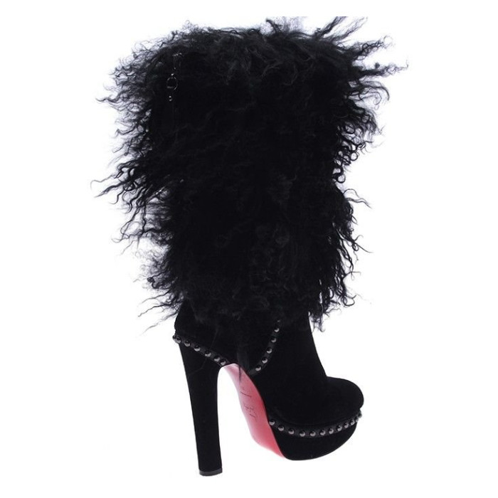 Женские сапоги Louboutin черные 3686-5