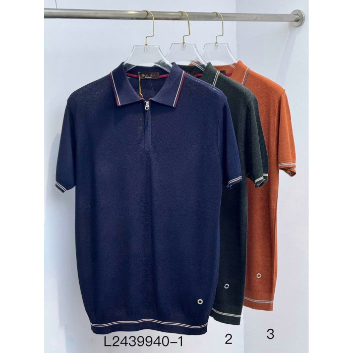 Мужская футболка Loro Piana темно-синяя 9940-1