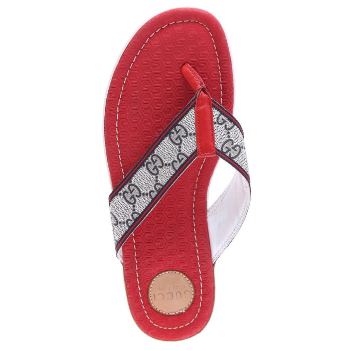 Мужские шлепанцы Gucci красные 8063-1