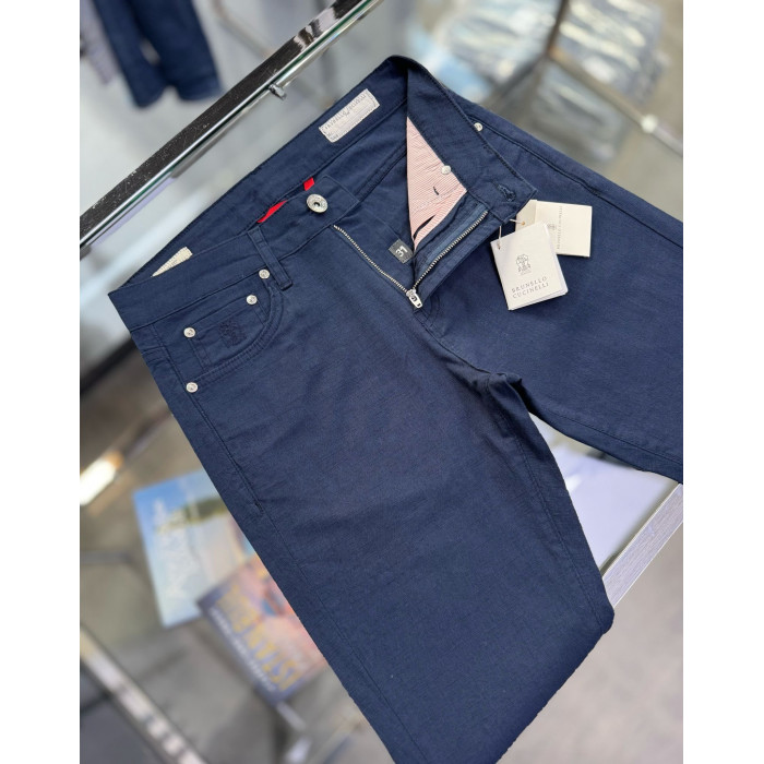 Мужские брюки Brunello Cucinelli синие 25420
