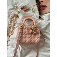 Жіноча сумка Christian Dior Small Lady Dior My ABCDIOR Bag Powder Pink Cannage Lambskin Premium