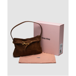 Жіноча сумка Miu Miu Aventure Nappa Leather Bag Brown Suede Premium