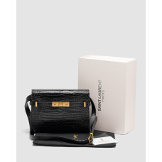 Жіноча сумка Yves Saint Laurent Manhattan Medium Leather Shoulder Bag Black Croco Premium