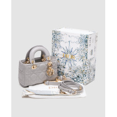 Жіноча сумка Christian Dior Lady D-Joy Micro Bag Grey Premium