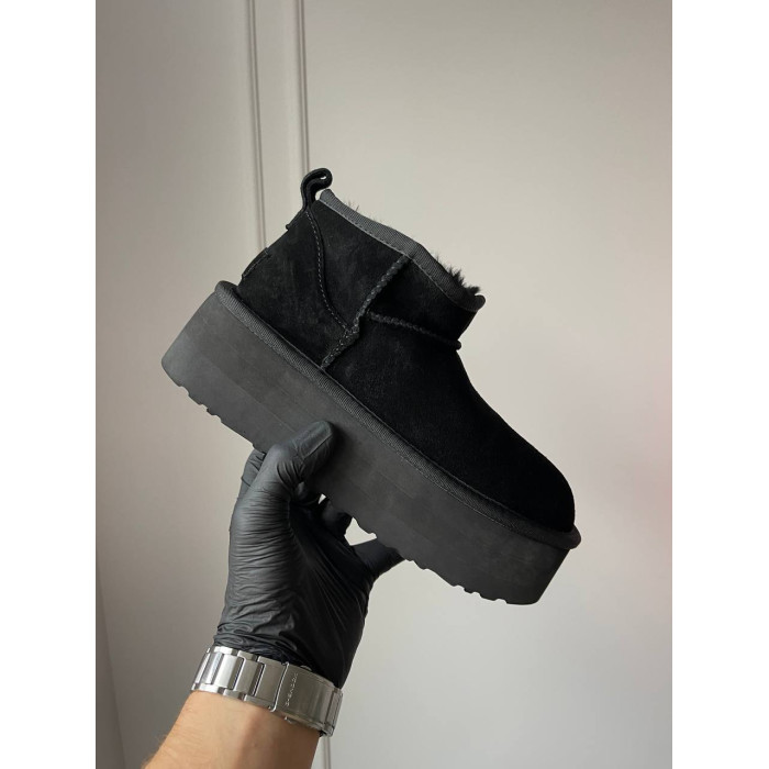 Жіночі зимові ботинки UGG Ultra Mini Platform Black Premium