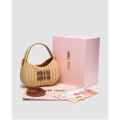 Жіноча сумка Miu Miu Wander Wicker Handbag Premium