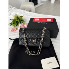 Жіноча сумка Chanel Classic 2.55 Medium Double Flap in Black Silver Premium