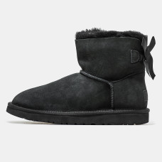 Жіночі зимові ботинки UGG Classic Mini Bailey Bow Black Premium