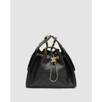 Жіноча сумка Chanel 25 Mini Handbag in Grained Calfskin Black/Gold Premium