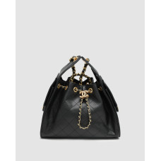 Жіноча сумка Chanel 25 Mini Handbag in Grained Calfskin Black/Gold Premium