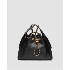 Жіноча сумка Chanel 25 Mini Handbag in Grained Calfskin Black/Gold Premium