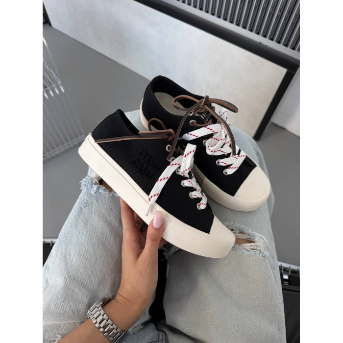 Жіночі кросівки Miu Miu Washed Denim Black (Original Box)