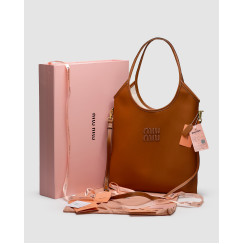 Жіноча сумка Miu Miu Ivy Leather Bag Brown Premium