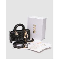 Жіноча сумка Christian Dior Lady D-Joy Small Bag Black Premium