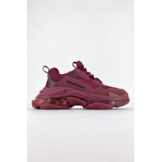 Жіночі кросівки Balenciaga Triple S Clear Sole Burgundy