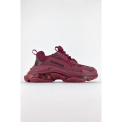 Жіночі кросівки Balenciaga Triple S Clear Sole Burgundy