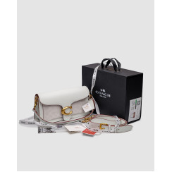 Жіноча сумка Coach Tabby White/Gold Shoulder Bag 26 In Signature Canvas Premium