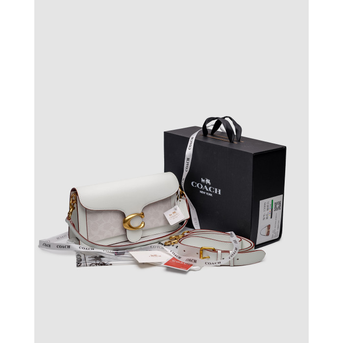 Жіноча сумка Coach Tabby White/Gold Shoulder Bag 26 In Signature Canvas Premium