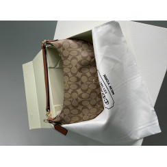 Жіноча сумка Coach Payton Hobo In Signature Canvas in Beige Premium