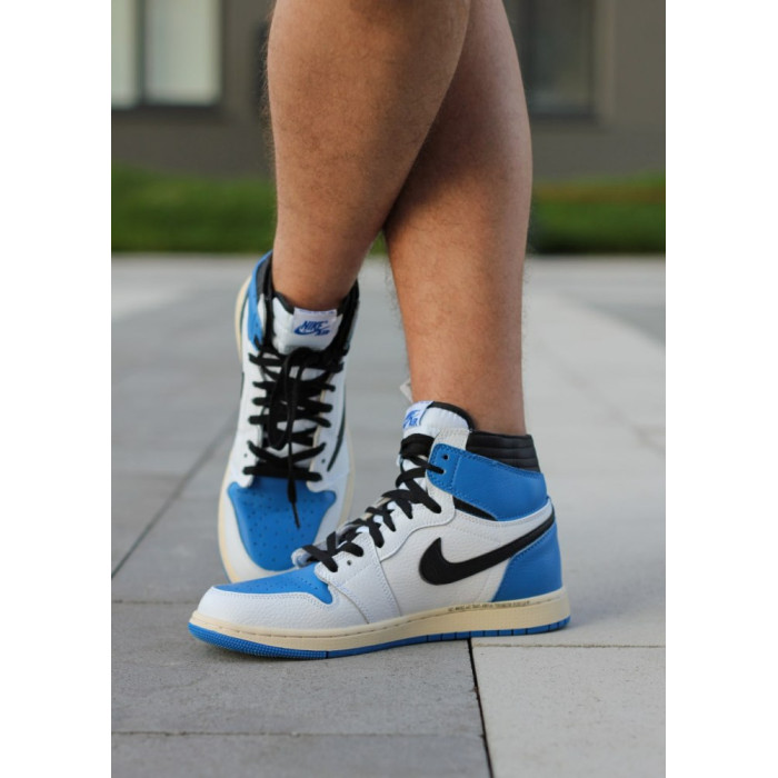 Жіночі та чоловічі баскетбольні кросівки Nike Air Jordan 1 High OG SP fragment design x Travis Scott