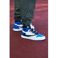 Чоловічі баскетбольні кросівки Nike Travis Scott x Fragment x Air Jordan 1 High OG Blue
