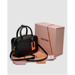 Жіноча сумка Miu Miu Leather Top-Handle Bag Black Premium