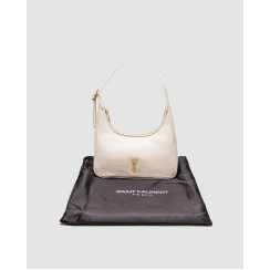 Жіноча сумка Yves Saint Laurent Calypso Hobo in Plunged Lambskin White/Gold Premium