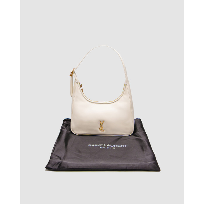 Жіноча сумка Yves Saint Laurent Calypso Hobo in Plunged Lambskin White/Gold Premium