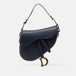 Жіноча сумка Christian Dior Saddle Bag With Strap Dark Blue Premium