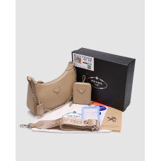 Жіноча сумка Prada Re-Edition 2005 Saffiano Leather Bag Beige Premium