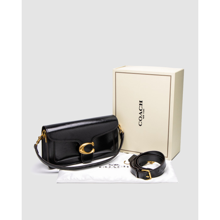 Жіноча сумка Coach Tabby Shoulder Bag 26 in Polished Pebble Leather Black/Gold Premium