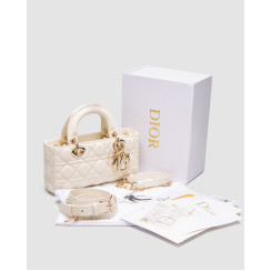 Жіноча сумка Christian Dior Lady D-Joy Small Bag White Premium