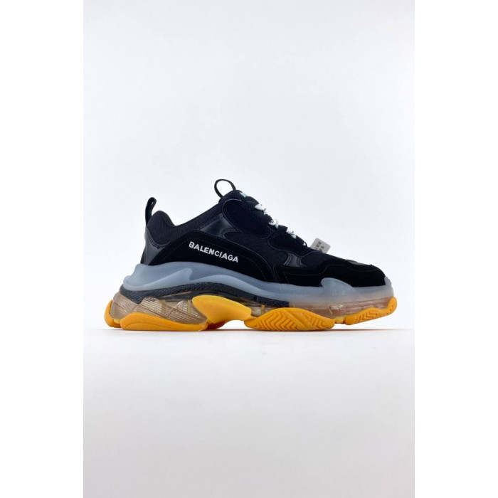 Жіночі кросівки Balenciaga Triple S Clear Sole Black Yellow