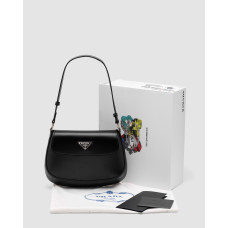 Жіноча сумка Prada Cleo Lacquered Leather Mini Bag Black Premium