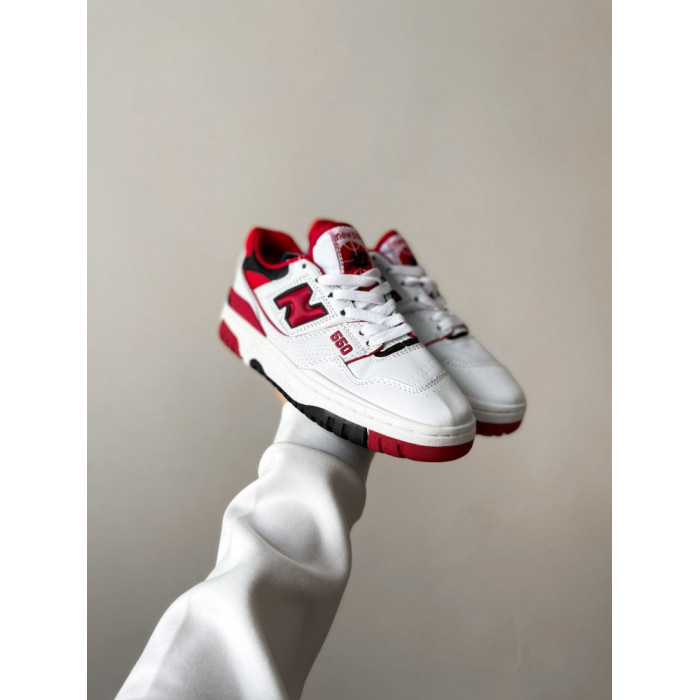 Жіночі та чоловічі кросівки New Balance 550 White\Red