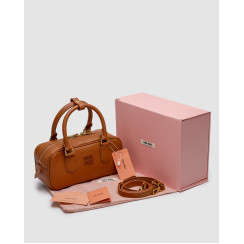 Жіноча сумка Miu Miu Arcadie Leather Bag Brown Premium