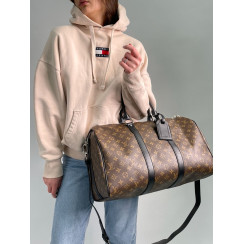 Унісекс сумка Louis Vuitton Keepall Bandouliere 45 Brown Canvas Premium