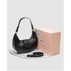 Жіноча сумка Miu Miu Leather Hobo Bag Black/Black Premium